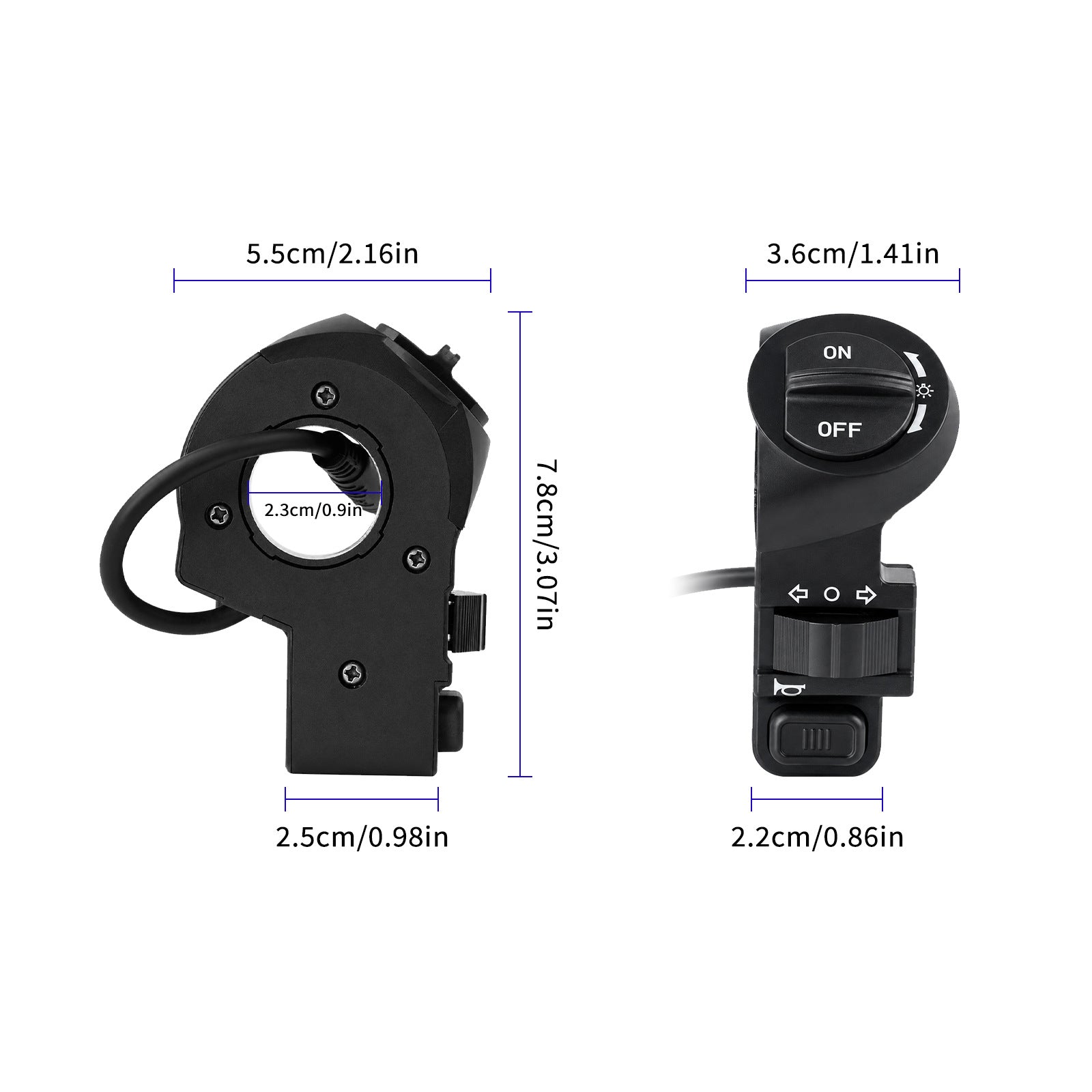 HIEHA® SU8 1.0 3‑in‑1 Multi‑Function Switch | Headlight, Horn & Turn Signal Control