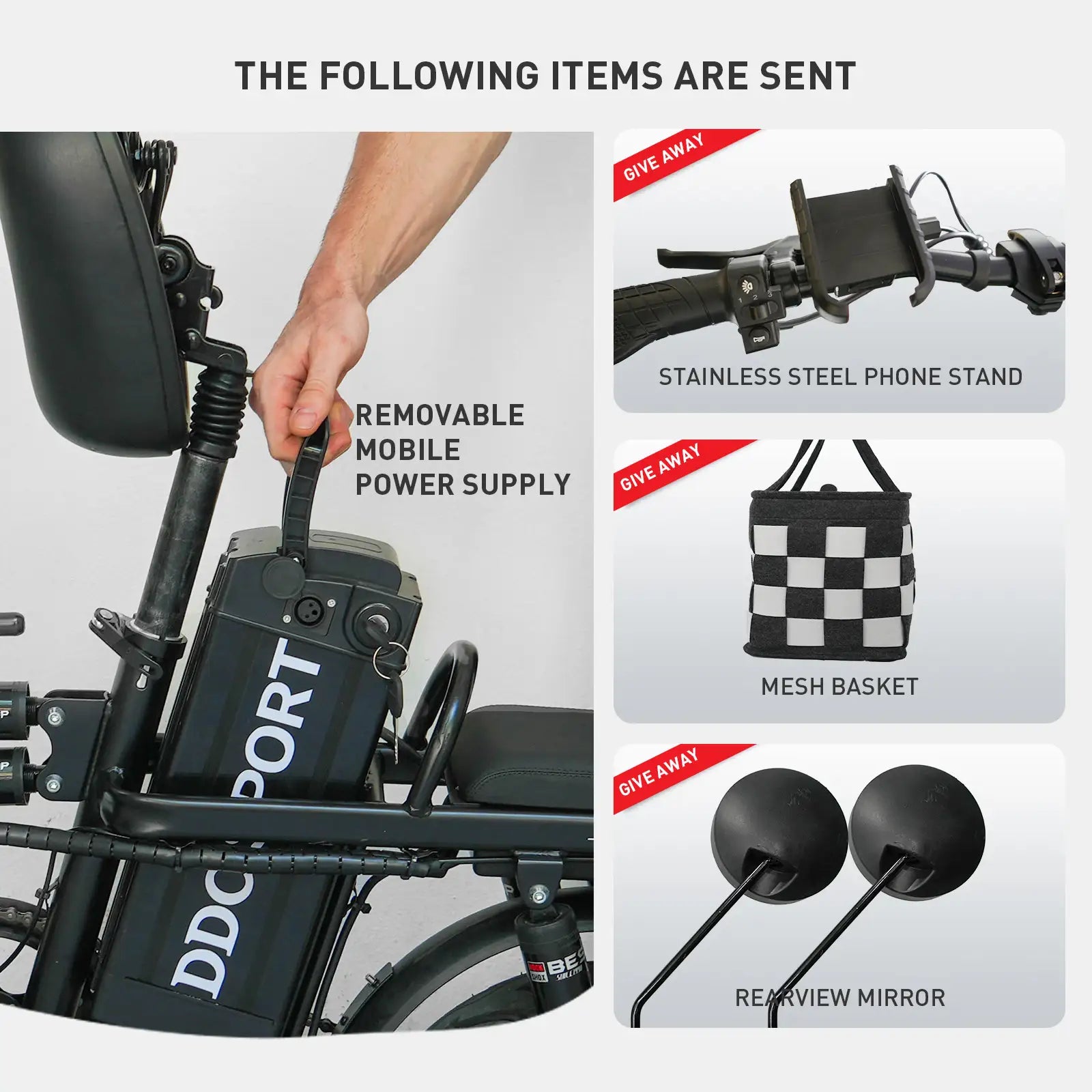 DDC Z1 1000W Electric Bike- 48V/20Ah Folding Ebike with 10 Shock Absorptions for Adults