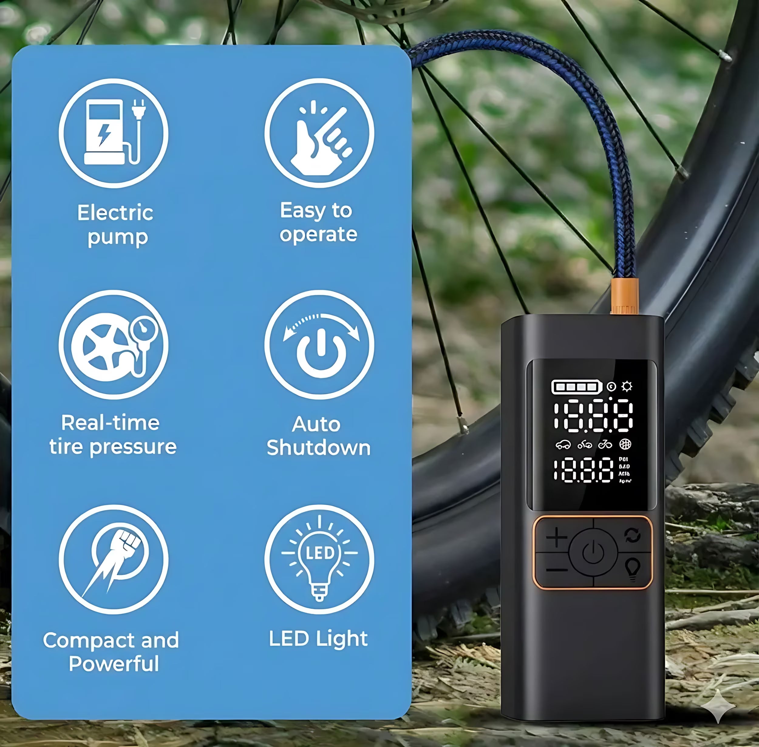 HIEHA® Portable 180PSI Tire Inflator | Cordless Fast Air Pump