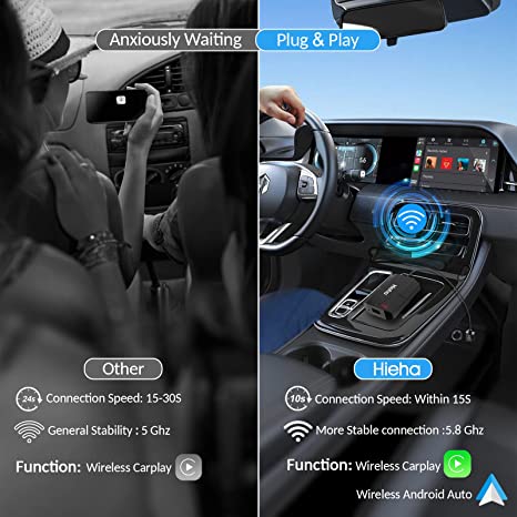 Hieha 2022 Wireless 2 in 1 Carplay Android Auto Adapter - Hieha