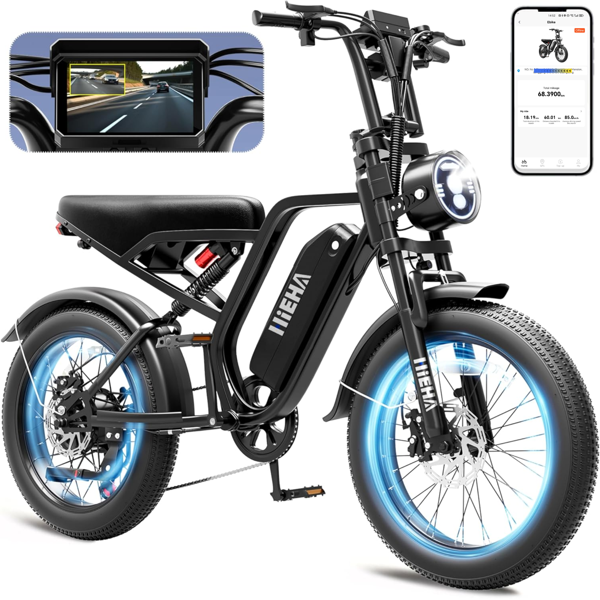 HIEHA SU8 2.0 smart moped-style E-Bike product view