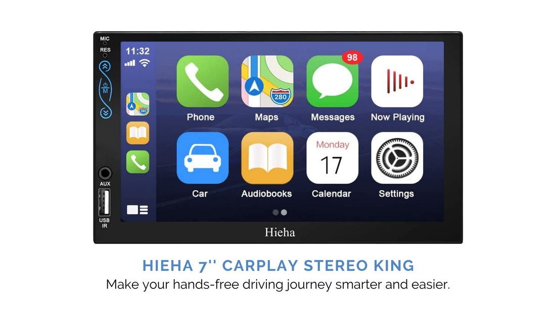 Full Look for #1 Best Seller of HiEHA 7 Inch Double Din Apple CarPlay Stereo King - Hieha