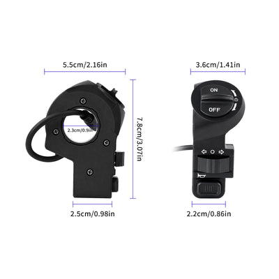 HIEHA® SU8 1.0 3‑in‑1 Multi‑Function Switch | Headlight, Horn & Turn Signal Control