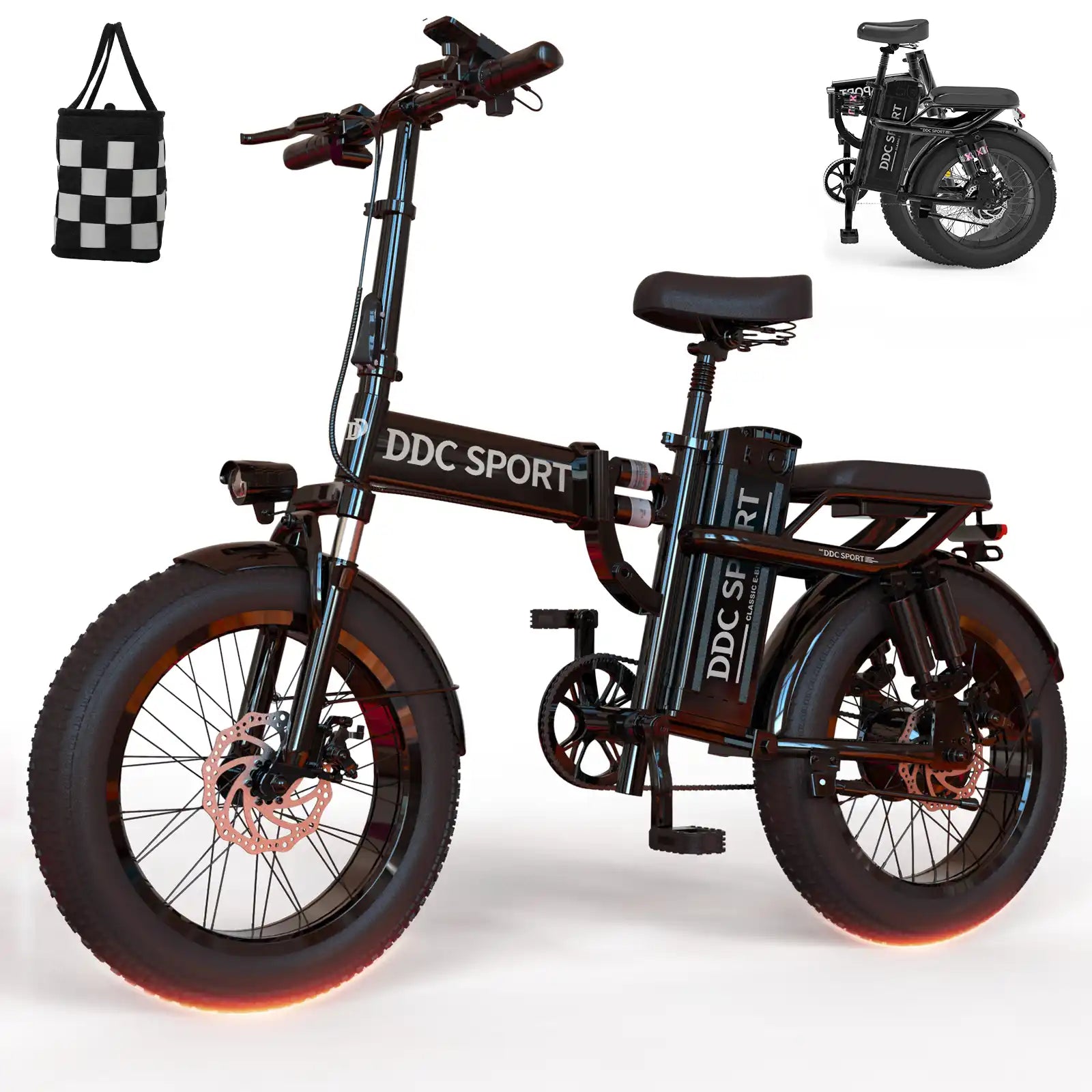 DDC T2 20'' Folding Ebike for Adults – 1500W 48V 20Ah Removable Battery