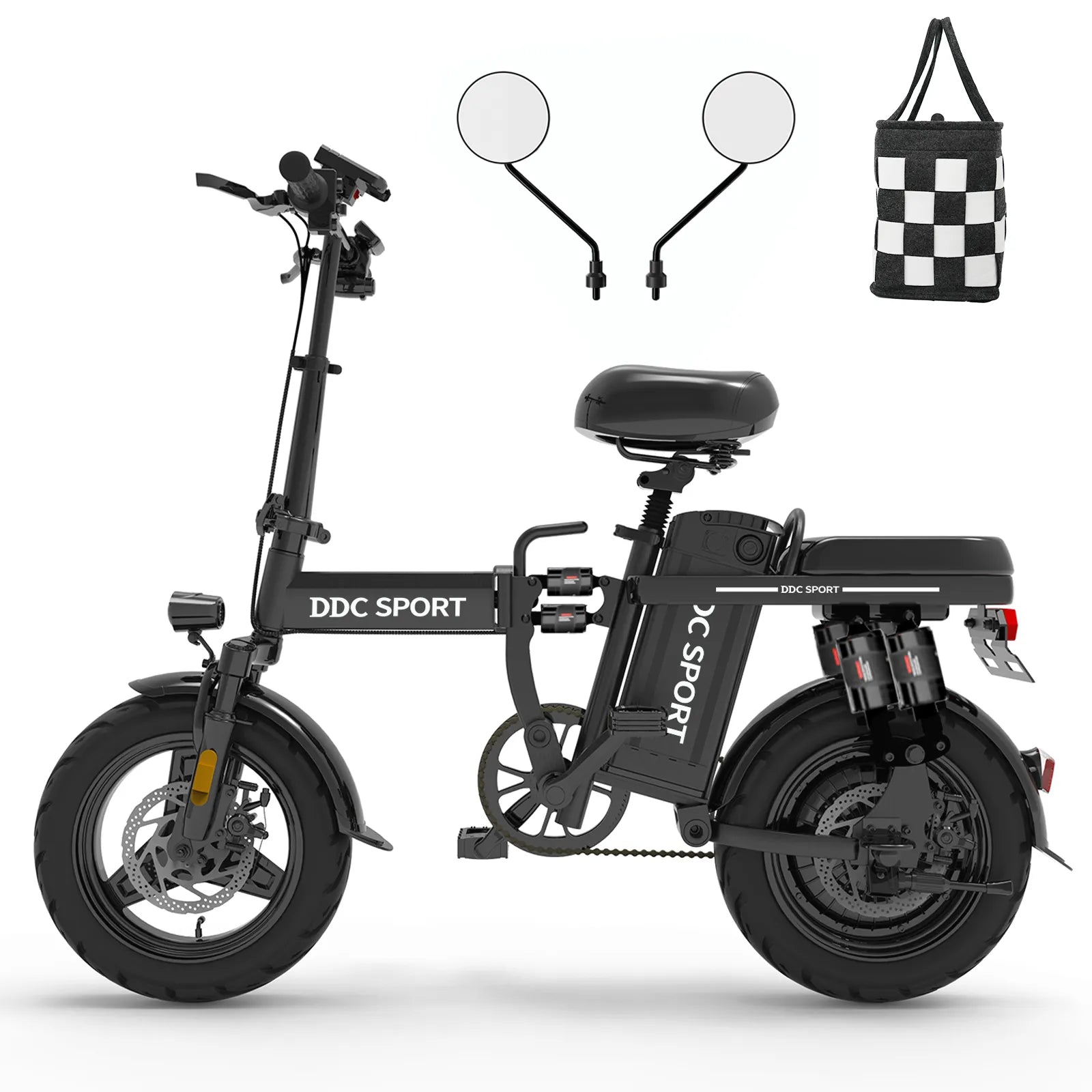 DDC Z1 1000W Electric Bike- 48V/20Ah Folding Ebike with 10 Shock Absorptions for Adults