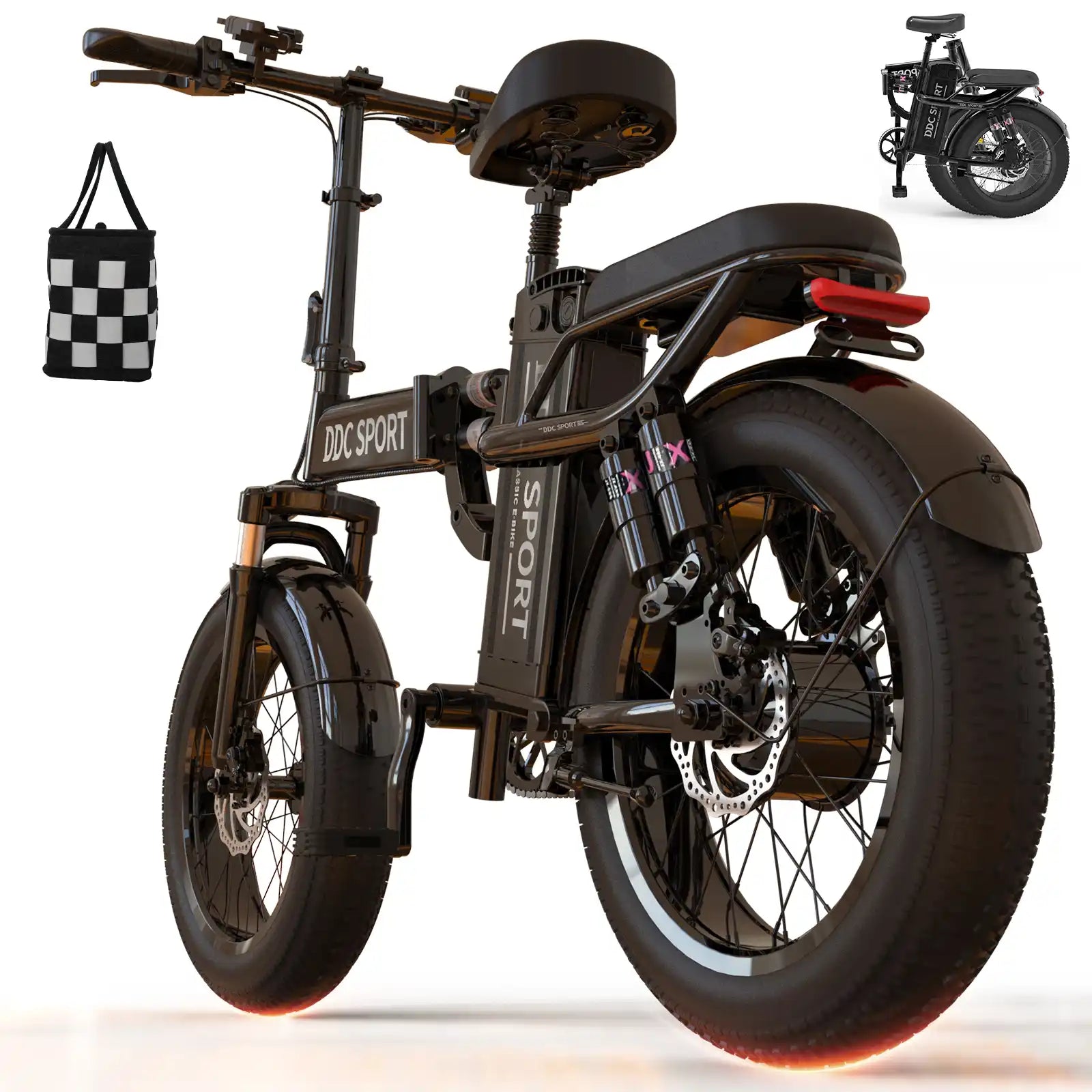 DDC T2 20'' Folding Ebike for Adults – 1500W 48V 20Ah Removable Battery