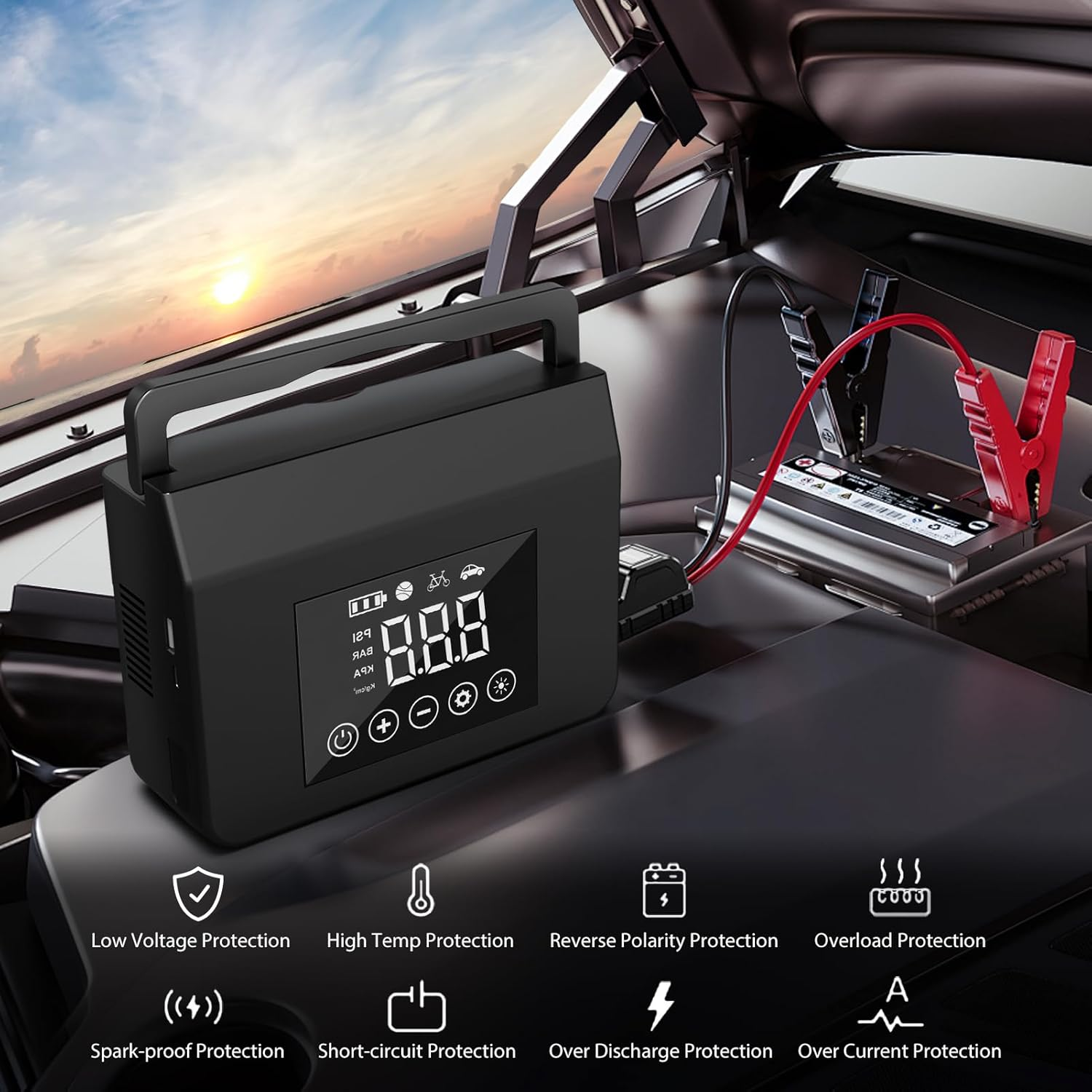 Car Jump Starter with Air Compressor