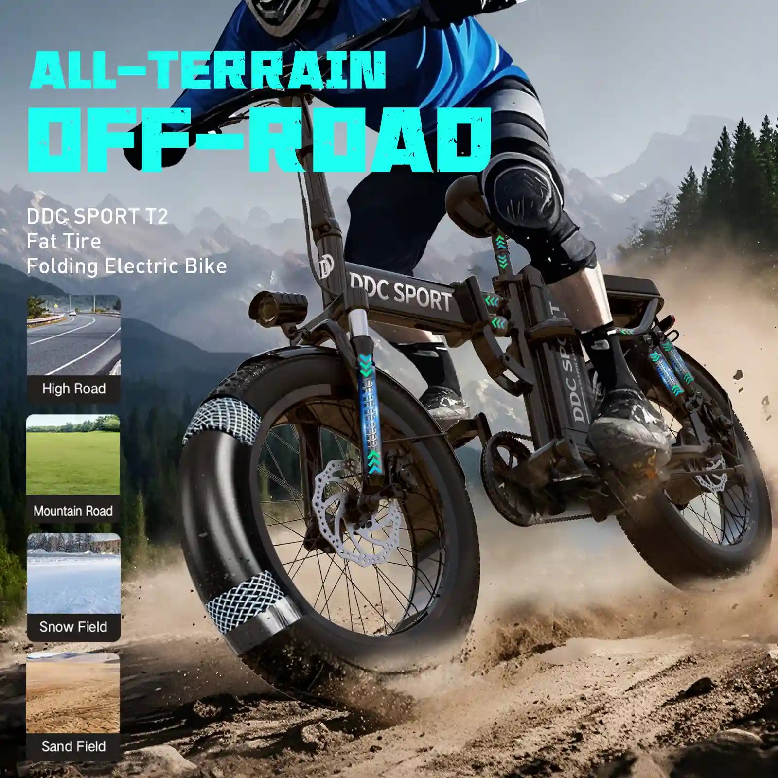 DDC T2 20'' Folding Ebike for Adults – 1500W 48V 20Ah Removable Battery