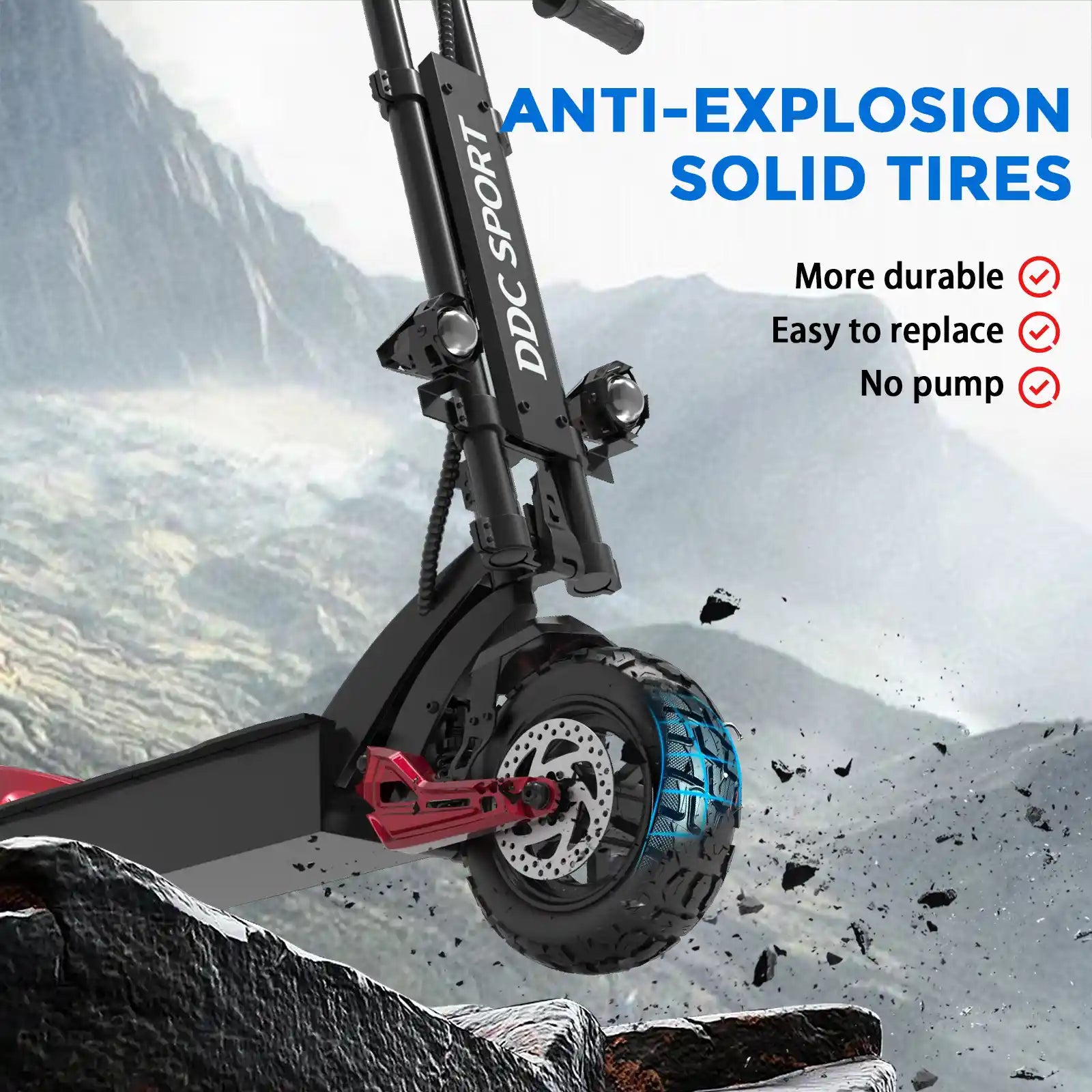 DDC G63 Pro Electric Scooter Adults 1500W Powerful Motors Top Speed 28MPH, 48V 20Ah Range 25-30 Miles, 11" All-Terrain Tires Foldable Scooter with Seat, Mountains Off-Road EScooter