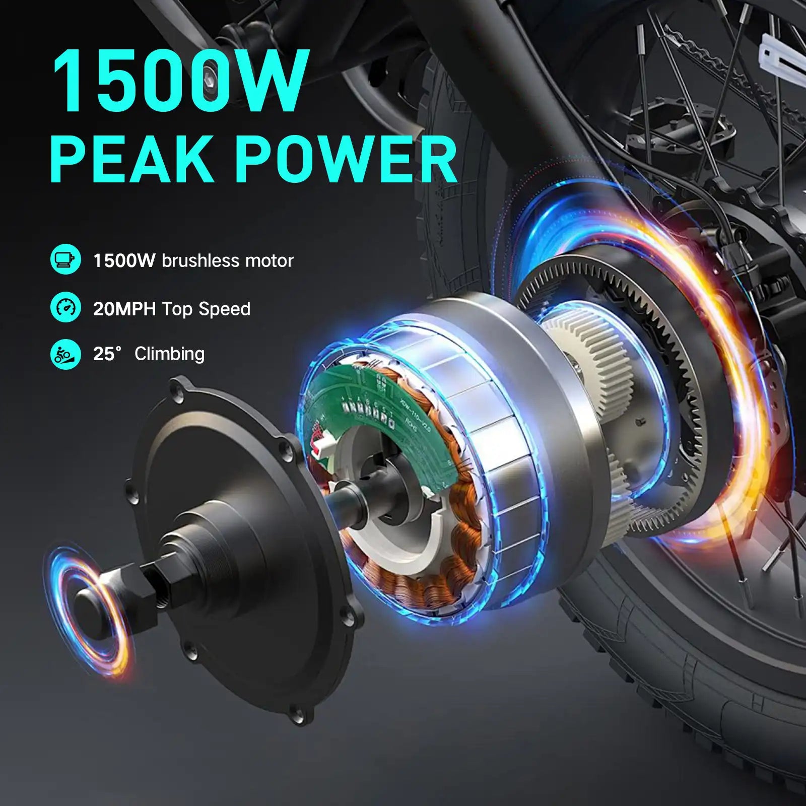 DDC T2 20'' Folding Ebike for Adults – 1500W 48V 20Ah Removable Battery