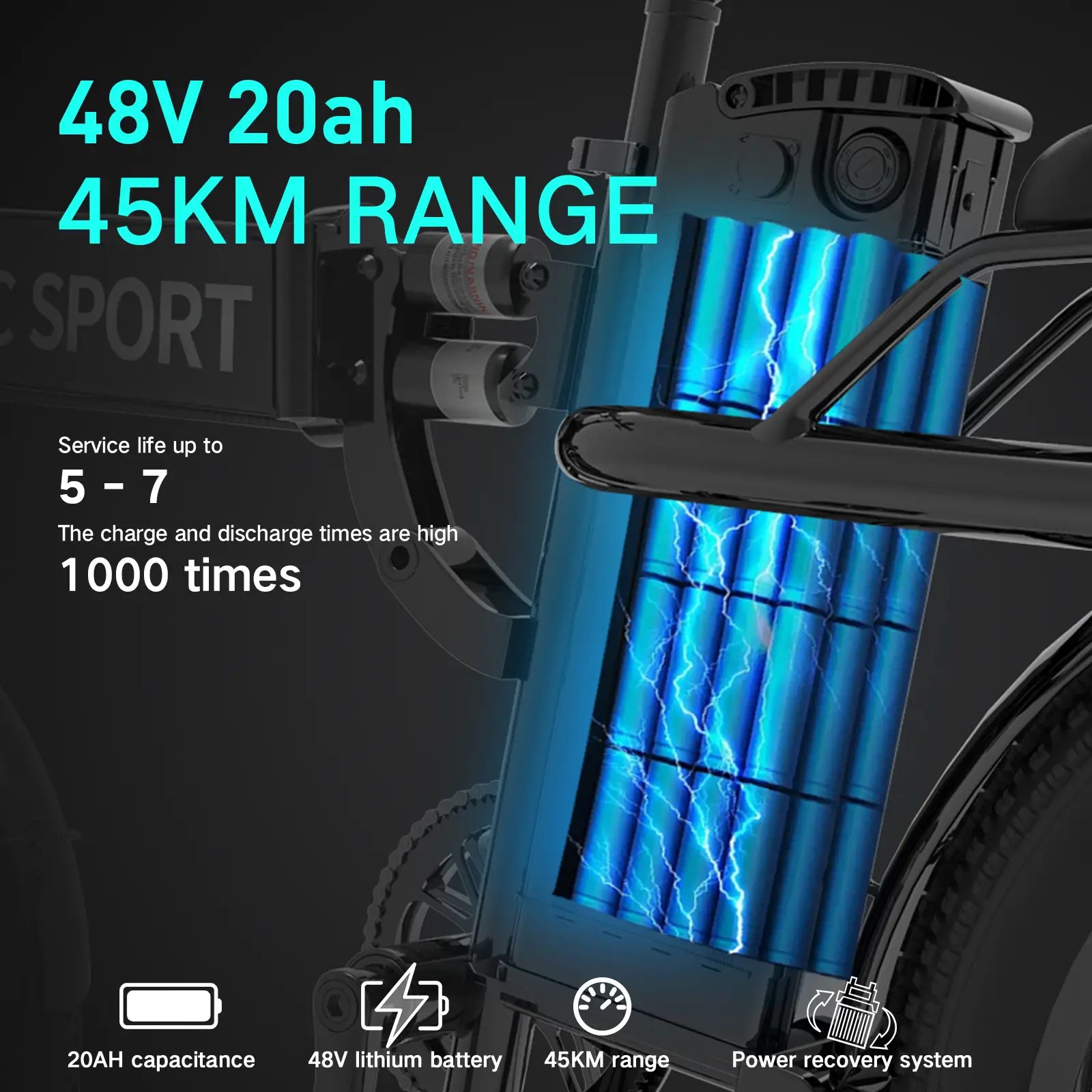 DDC T2 20'' Folding Ebike for Adults – 1500W 48V 20Ah Removable Battery