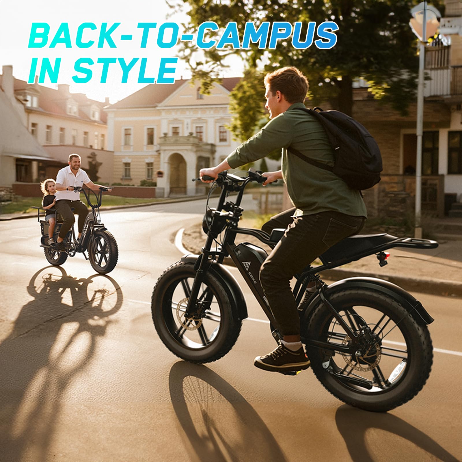 TST 1500W Electric Bike for Adults 28MPH Fat Tire E-Bike 60 to 110 Miles Range 48V Battery Full Suspension
