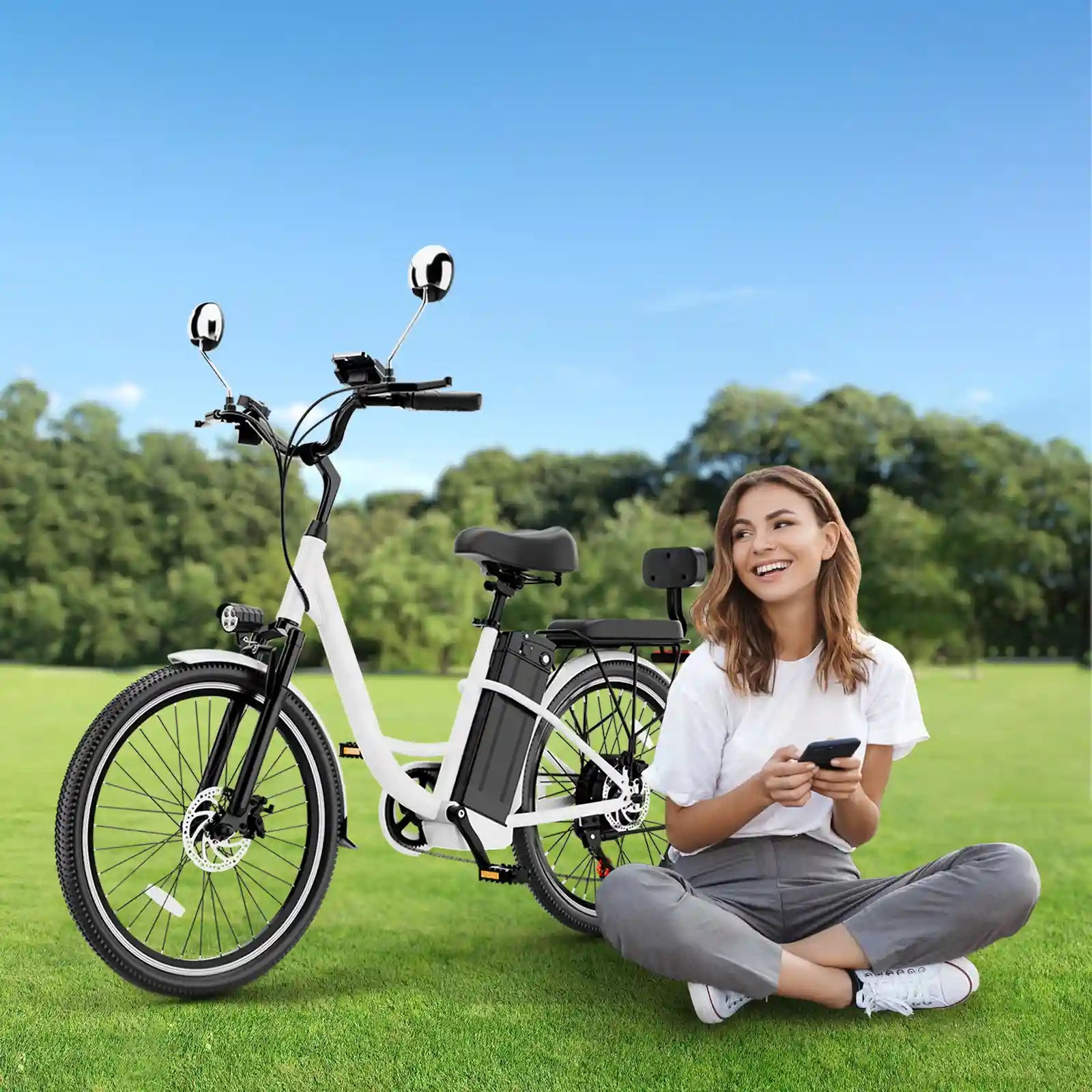 DDC CS20 500W Electric Bike | 24" Beach Cruiser for Adults