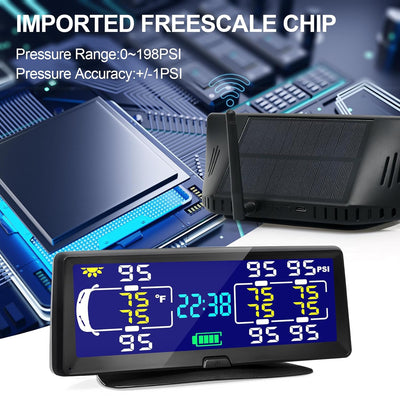 Digital tire pressure monitor with imported Freescale chip on a technical background