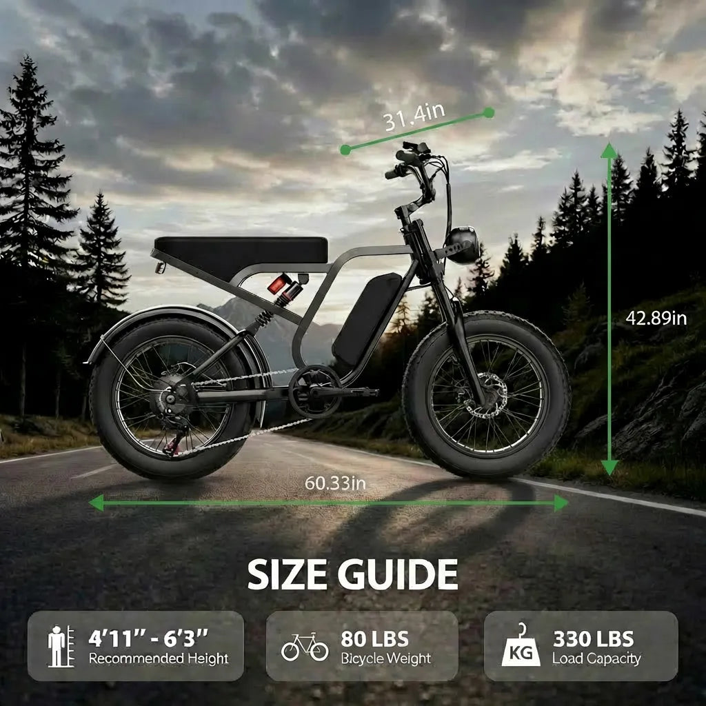 HIEHA® SU8 1.0 Moped-Style Electric Bike