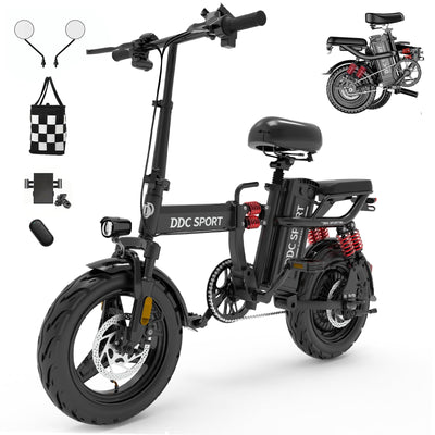 Folding Electric Bike for Adults, 700W Peak Motor 25MPH Speed, 48V 20Ah Removable Battery Ebike,14 Inch Wheels Adults Electric Bicycles with Multiple Shock Absorption, Lightweight & Portable E-Bike