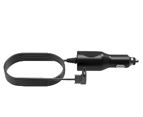 Car charger with cable on a white background