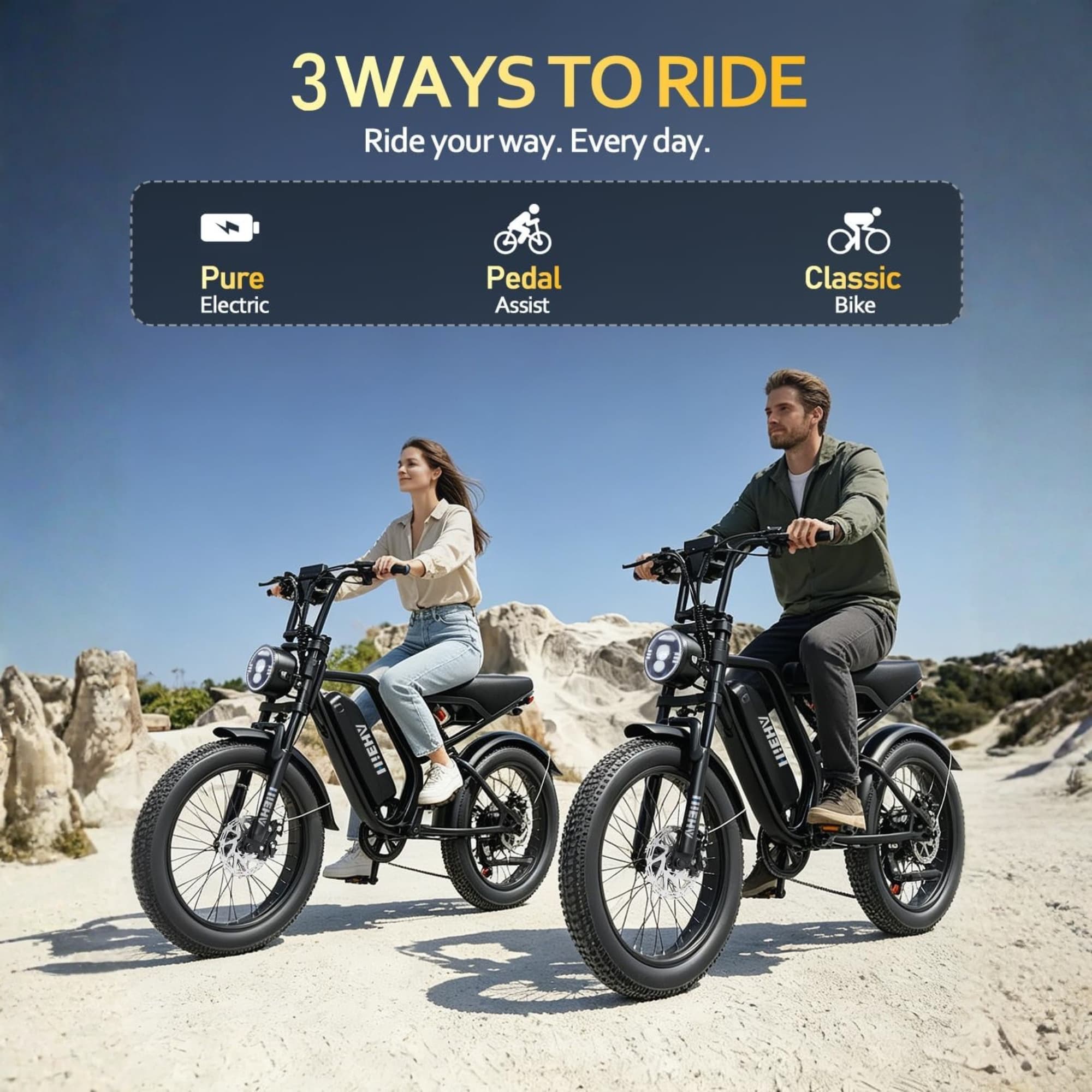 HIEHA® SU8 2.0 Smart Moped-Style Electric Bike