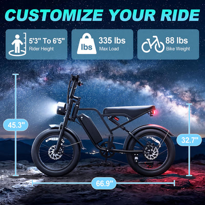 Electric Bike for Adults, 750W/1500W Peak Fat Tire E-Mountain Bicycle, Wireless CarPlay & Android Auto, UL2849