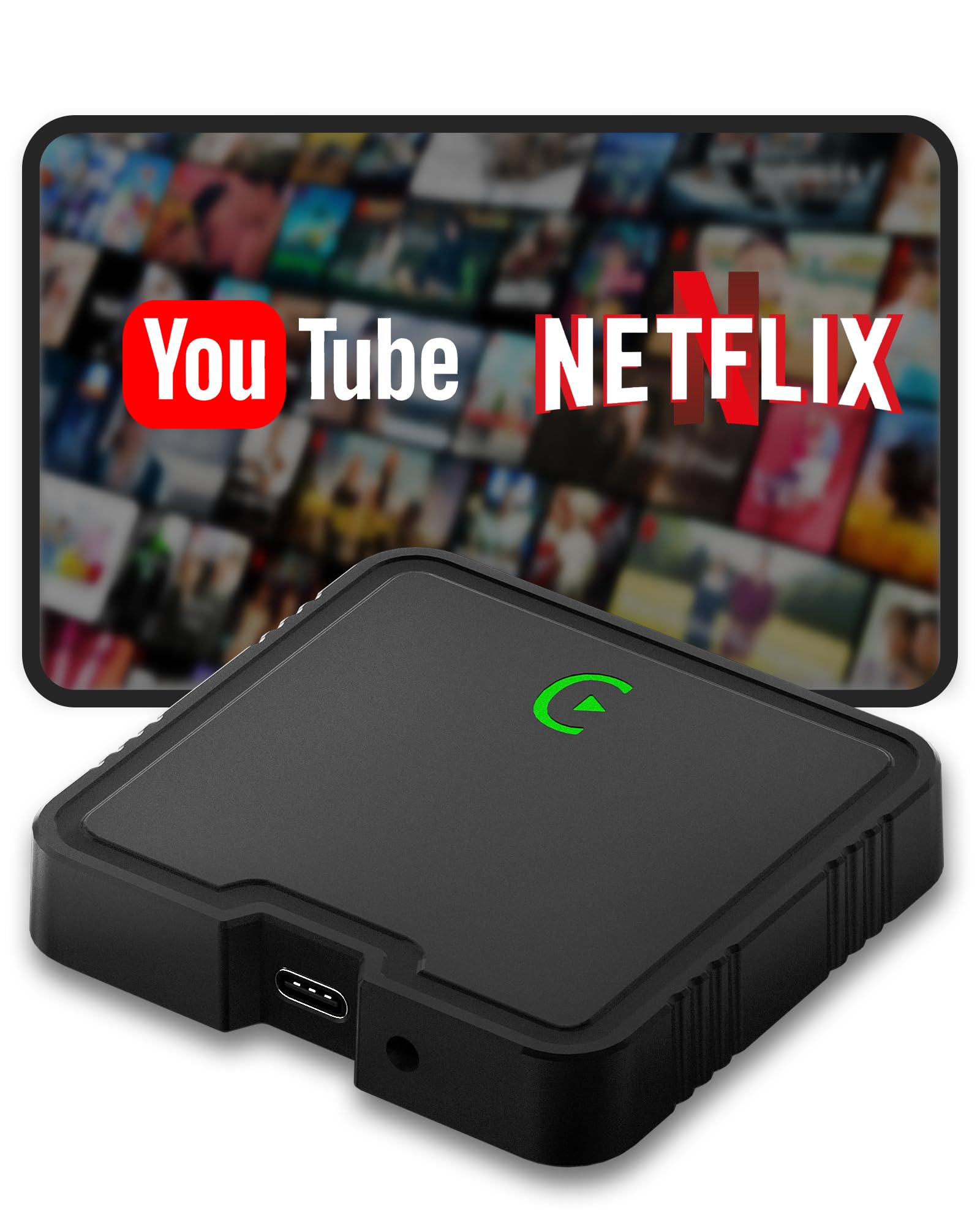 Wireless Carplay Adapter 2025 Ai Box for iPhone & Android Auto with Netflix YouTube Supports TF card Dongle Plug and Play Easy Setup Carplay Video entertainment box for iOS 10+ and cars after 2015 Car