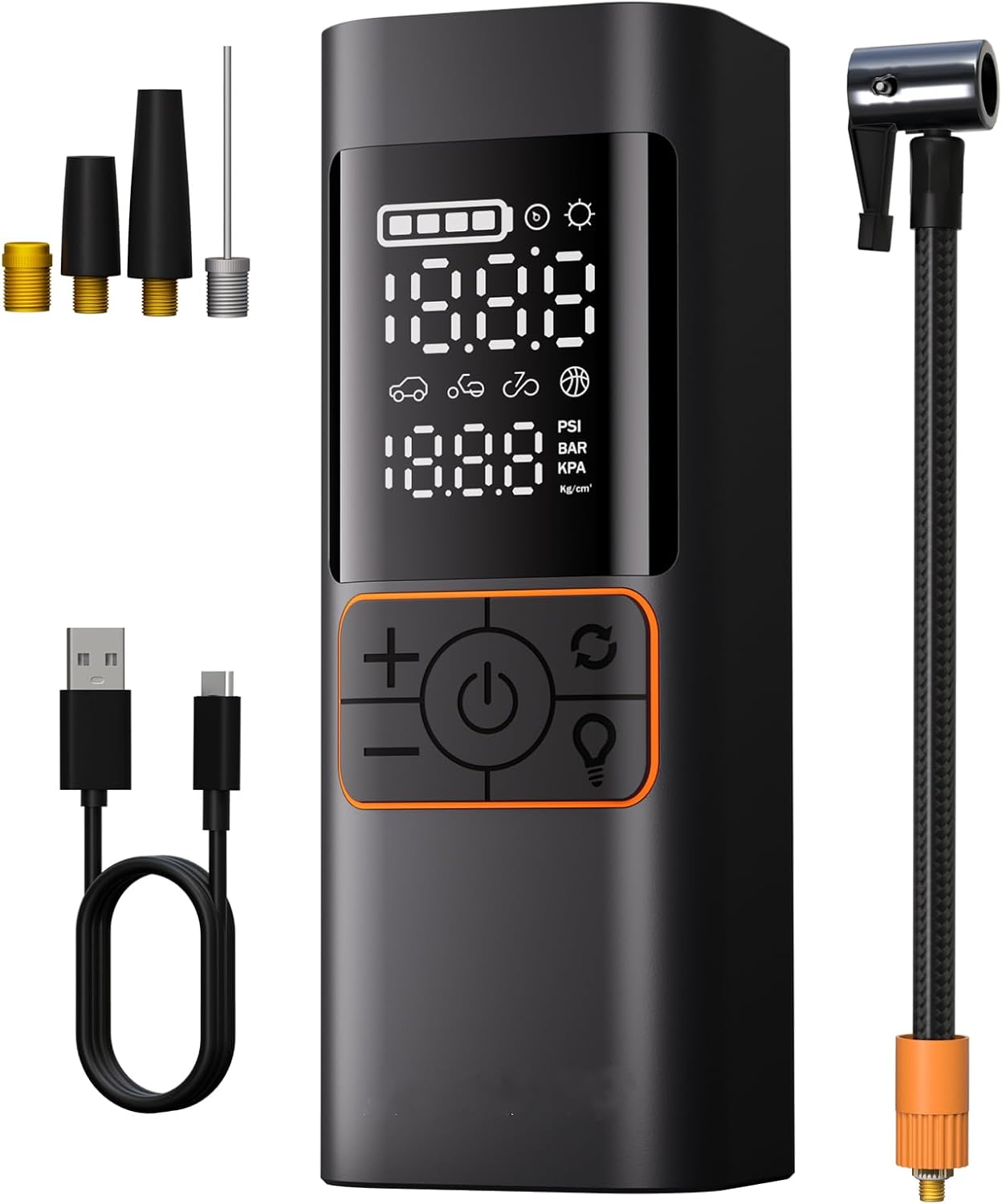 180PSI Cordless Tire Inflator with 20000mAh Battery & LED Light