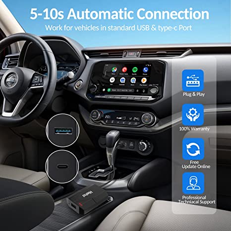 Wireless Android Auto & CarPlay 2 in 1 Adapter